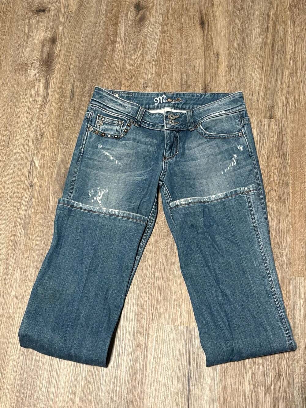 Miss Me JP4503 Women’s Jeans Size 28 Blue Distressed Flare Low Rise
